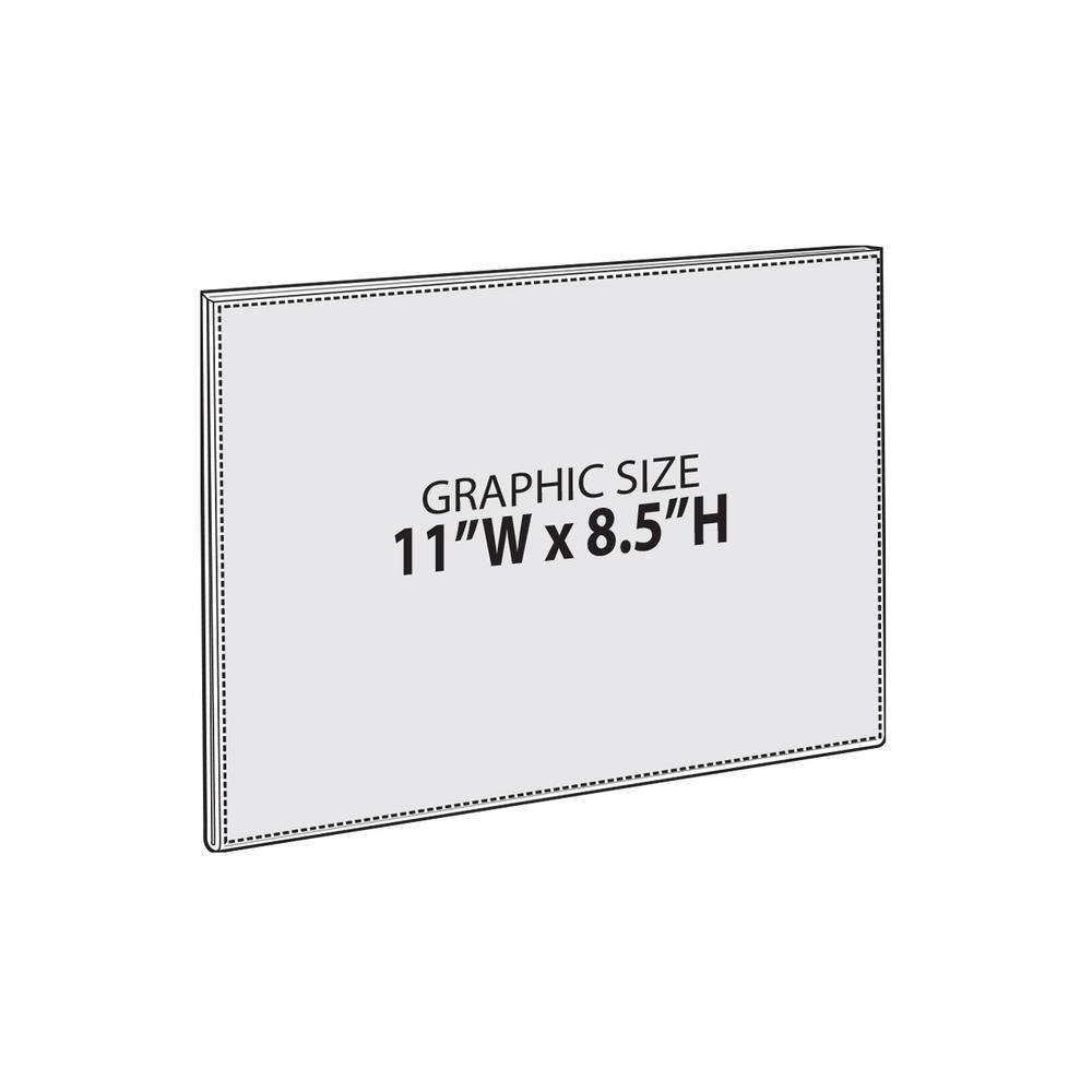 Azar Displays 11 in. W x 8.5 in. H Acrylic Clear Wall U-Frame with Adhesive Tape (10-Pack)