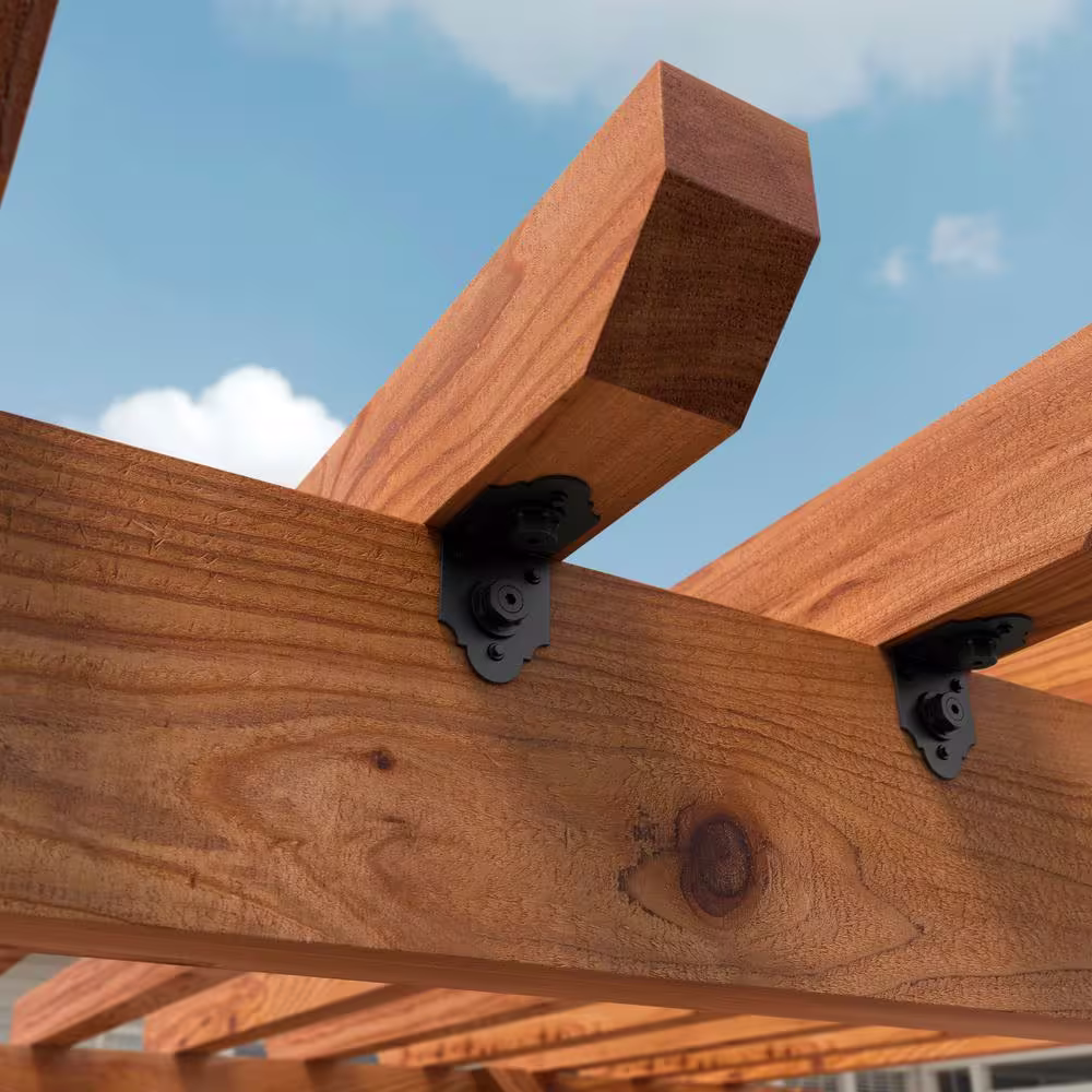 OWT Ornamental Wood Ties Laredo Sunset 4 in. x 12-Gauge Galv. St. Rafter Clip Angle Brackets (2-Pack)