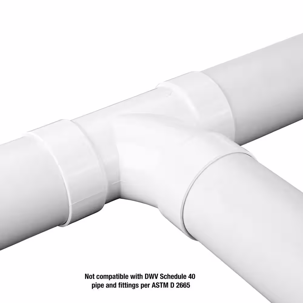 NDS PVC S&D Sanitary Tee, 4 in. Hub X Hub X Hub Fitting