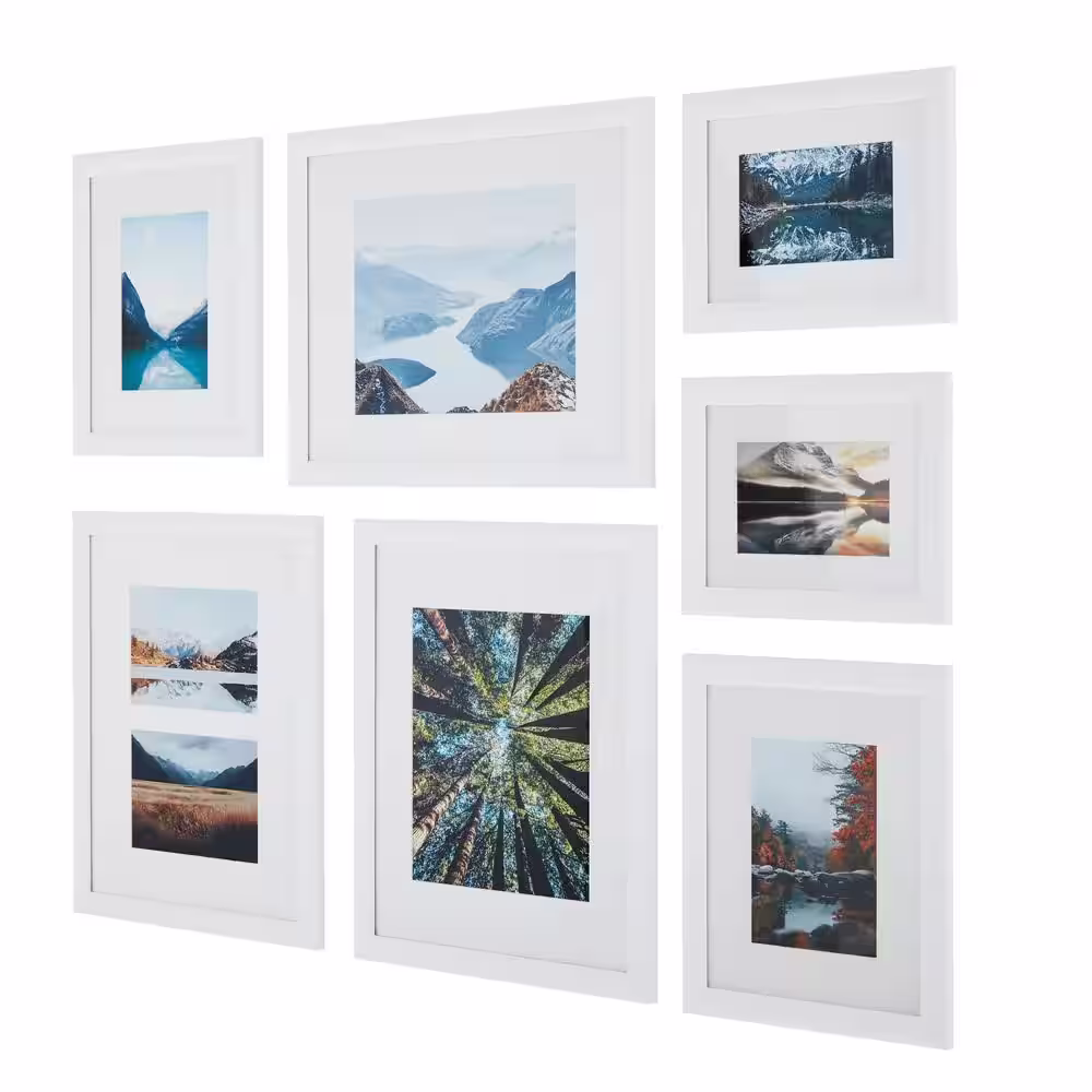 StyleWell White Contemporary Gallery Wall Frame Set (7-pieces)