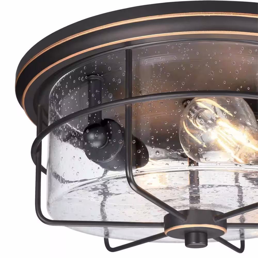 Westinghouse Rosella 2-Light Black-Bronze Outdoor Flush Mount