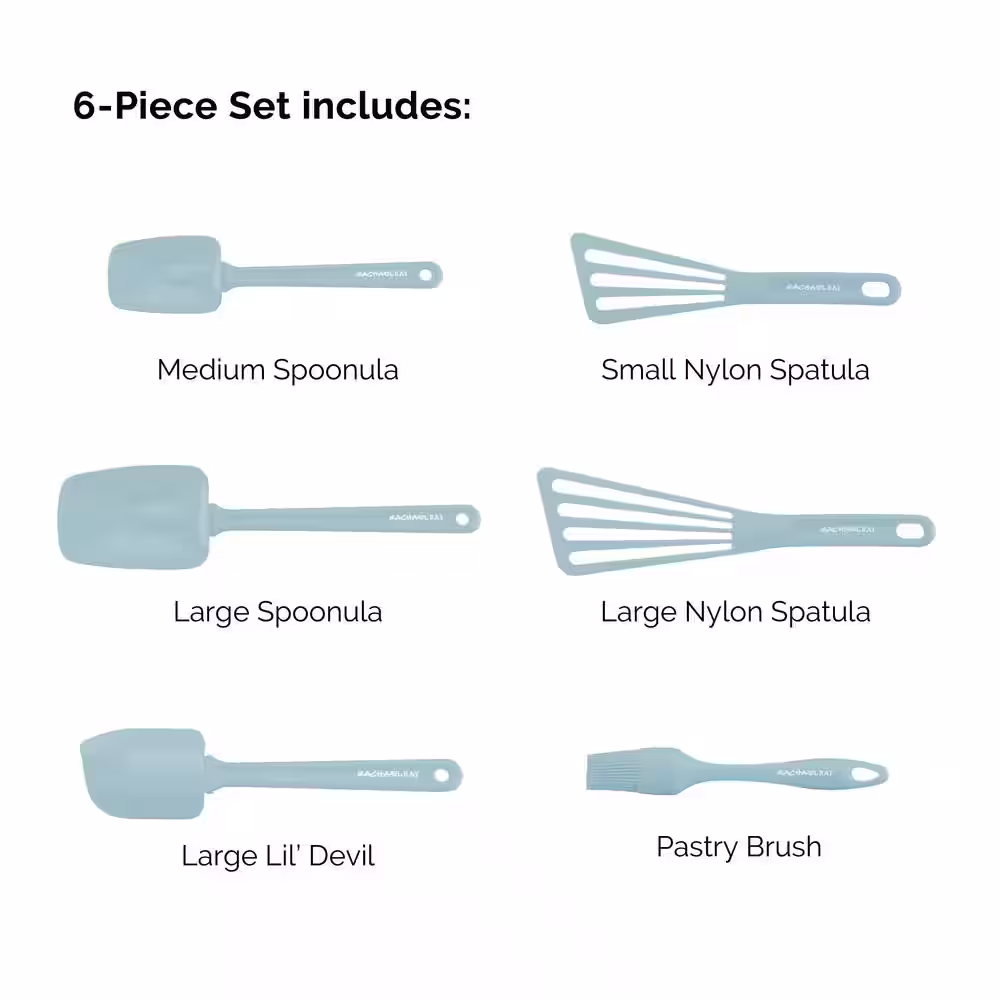 Rachael Ray 6-Piece Sky Blue Tools and Gadgets Nylon Tool Set