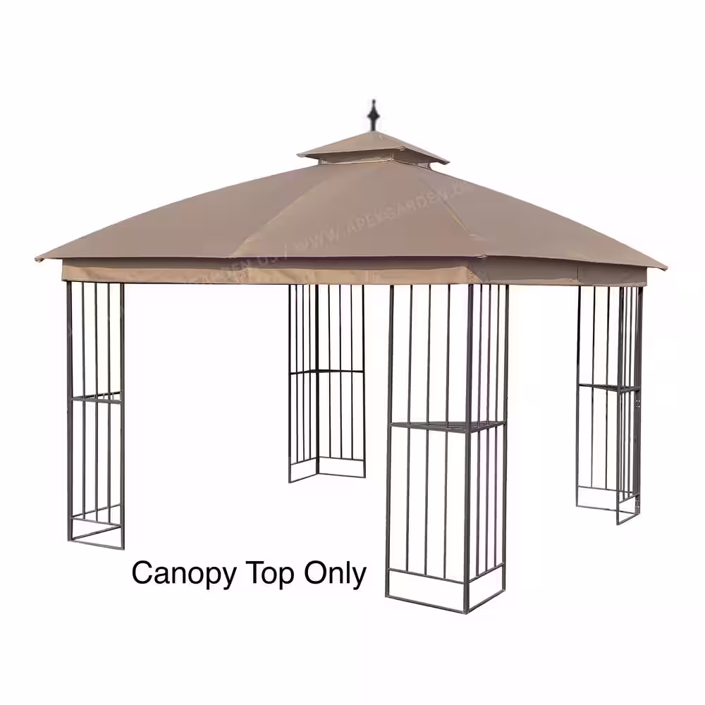 APEX GARDEN Canopy Top for Garden Treasures 10 ft. x 10 ft. Brown Metal Square Semi-Gazebo Model #L-GZ038PST-F (Top Only) (Tan)
