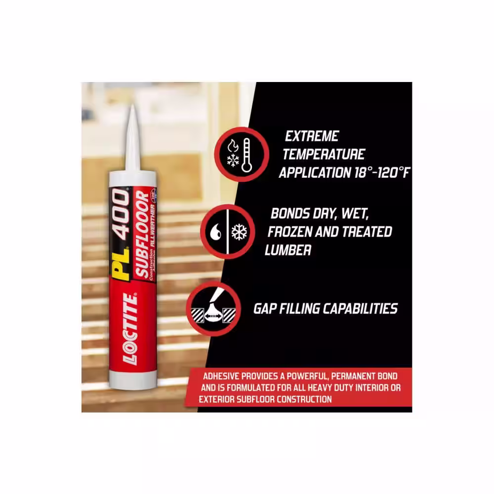 LOCTITE PL 400 Subfloor 28 oz.  All Weather Latex Construction Adhesive Tan Cartridge (each)