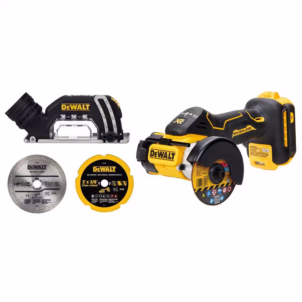 DEWALT 20V XR Cordless 3 in. Cut-Off Tool and 20V MAX POWERSTACK Compact Battery Starter Kit