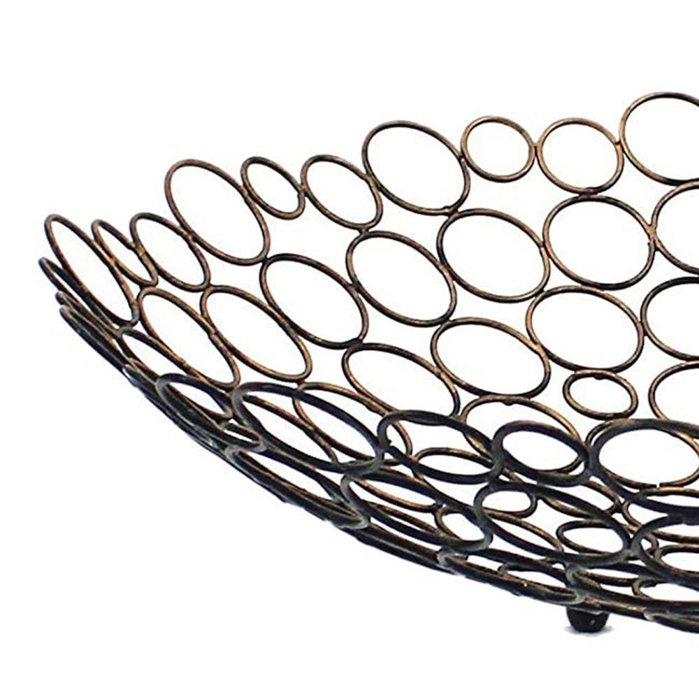 HomeRoots Mariana 4.5 in. Bronze Stylish Decorative Metal Tray