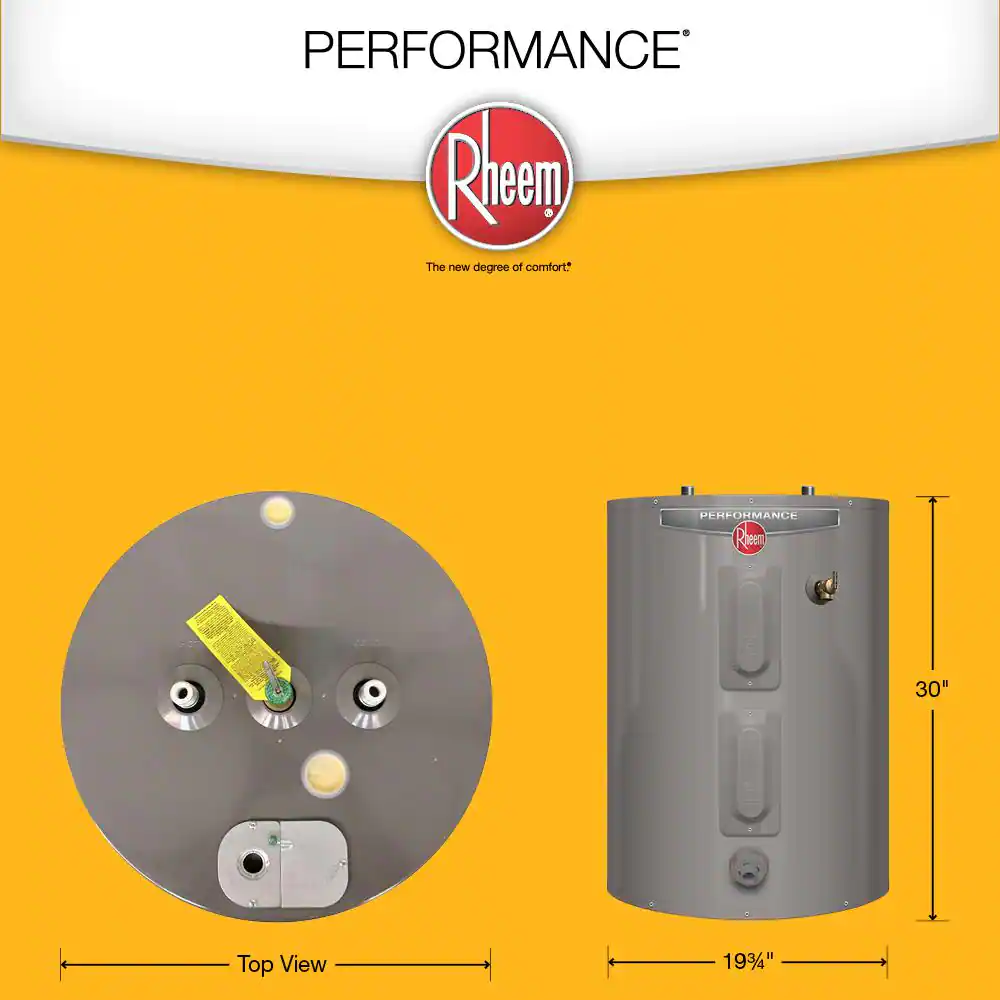 Rheem Performance 30 gal. 3800 -Watt Short Electric Water Heater with 6 Year Tank Warranty and 240 volt Connection
