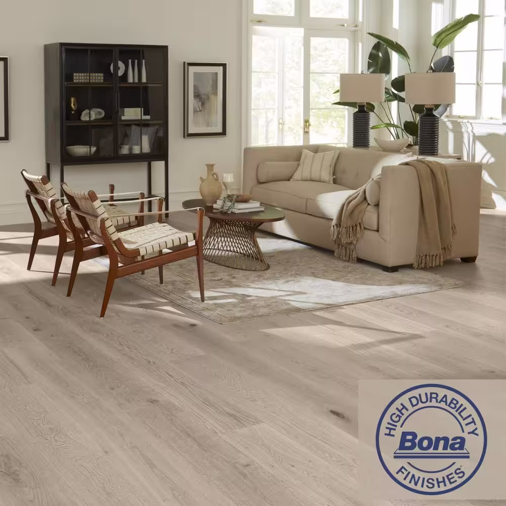 ASPEN FLOORING Ice Caps White Oak 9/16 in. T x 8.66 in. W Water Resistant Engineered Hardwood Flooring (937.5 sqft/pallet)