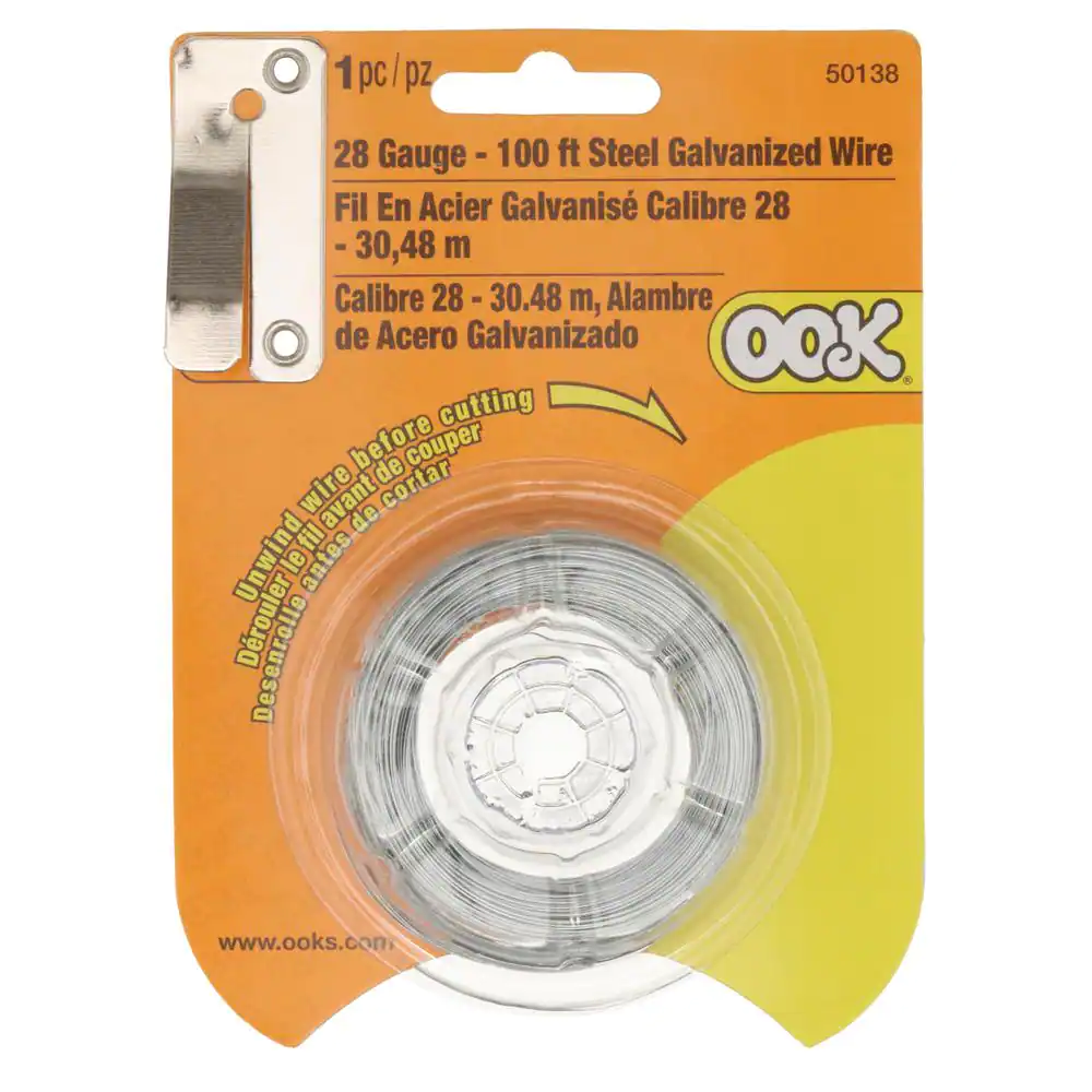 OOK 100 ft. 5 lb. 28-Gauge Galvanized Steel Wire