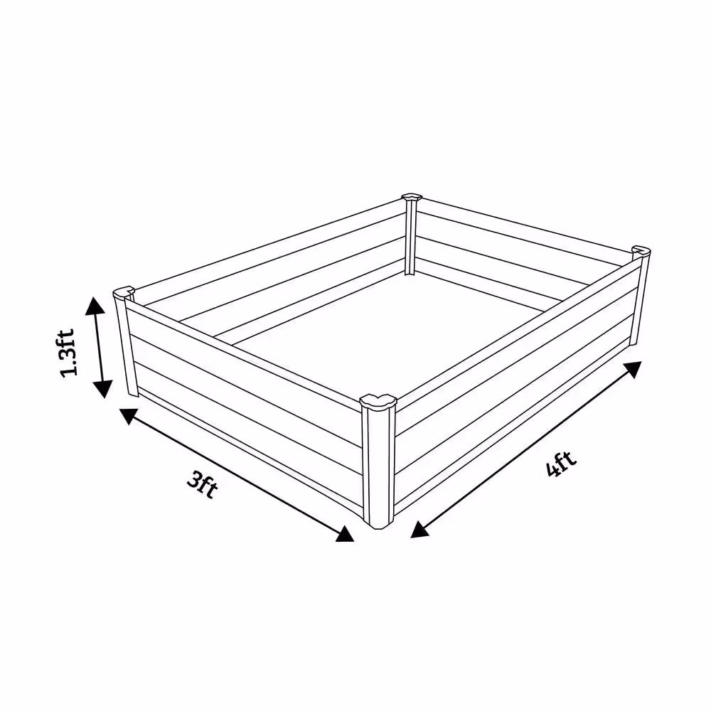 THE ORGANIC GARDEN CO. 48 in. W x 36 in. D x 12 in. H Woodland Gray Galvanized Metal Raised Garden Bed