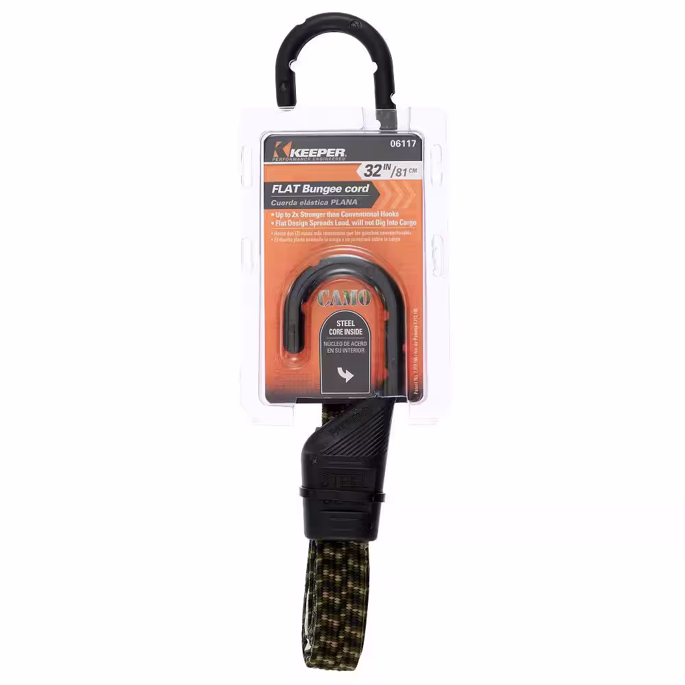 Keeper 32 in. Camo Ultra Bungee Cord with Hooks