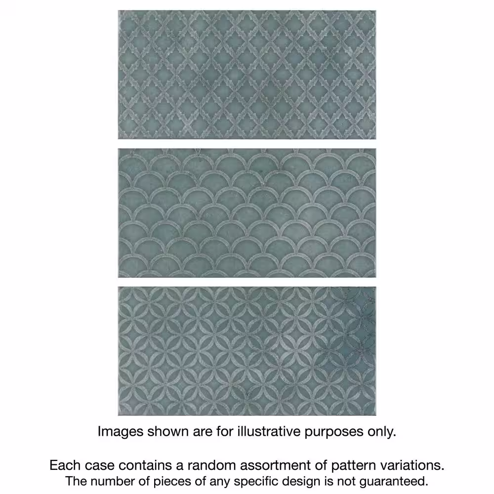 Merola Tile Camden Decor Emerald 4 in. x 8 in. Ceramic Wall Tile (11.5 sq. ft./Case)