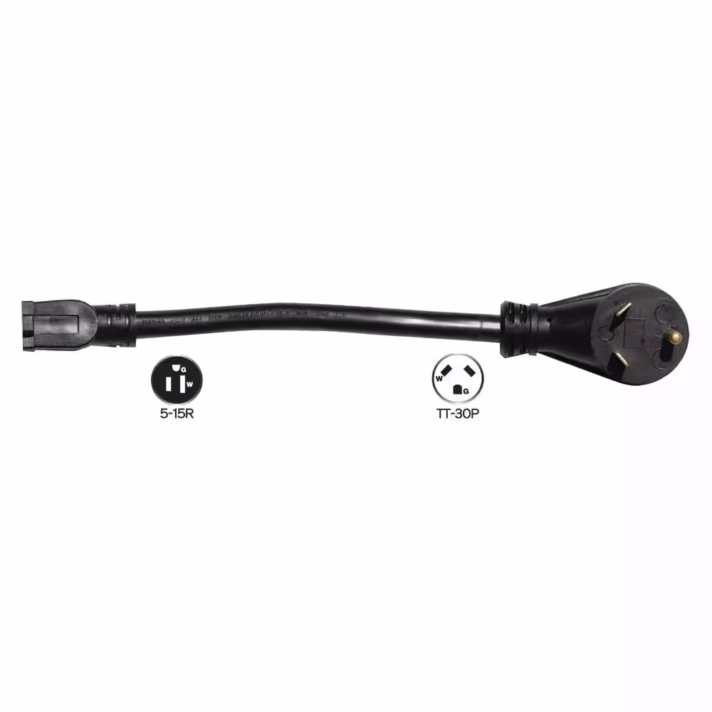 Tasco 30 Amp Plug (TT-30P) to 15 Amp Receptacle (5-15R)