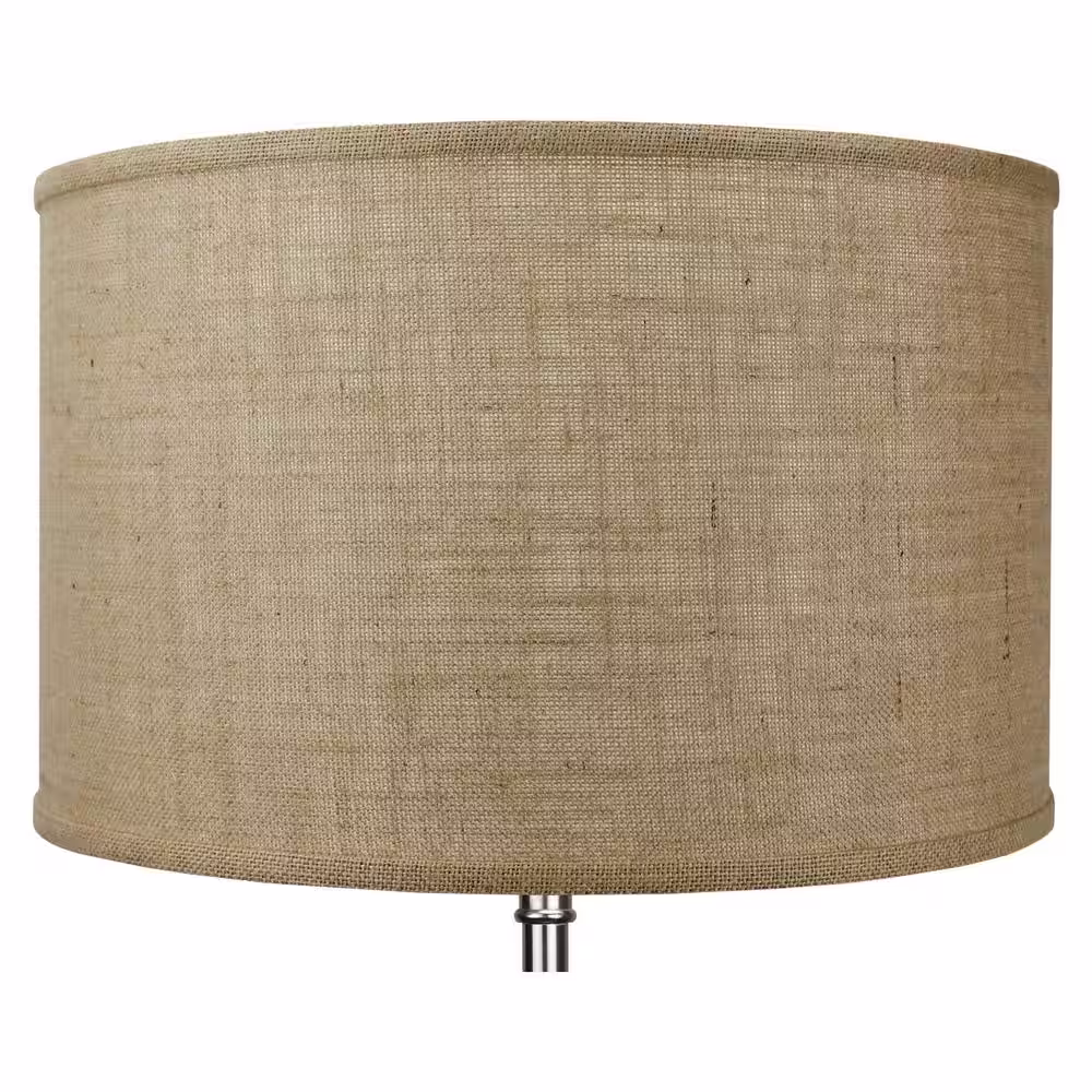 FenchelShades.com 18 in. Top Diameter x 18 in. Bottom Diameter x 12 in. H Burlap Natural Drum Lamp Shade