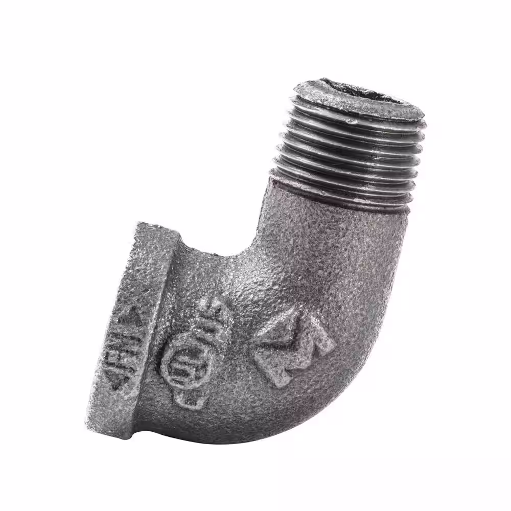 Southland 1/2 in. Black Malleable Iron 90 Degree FPT x MPT Street Elbow Fitting