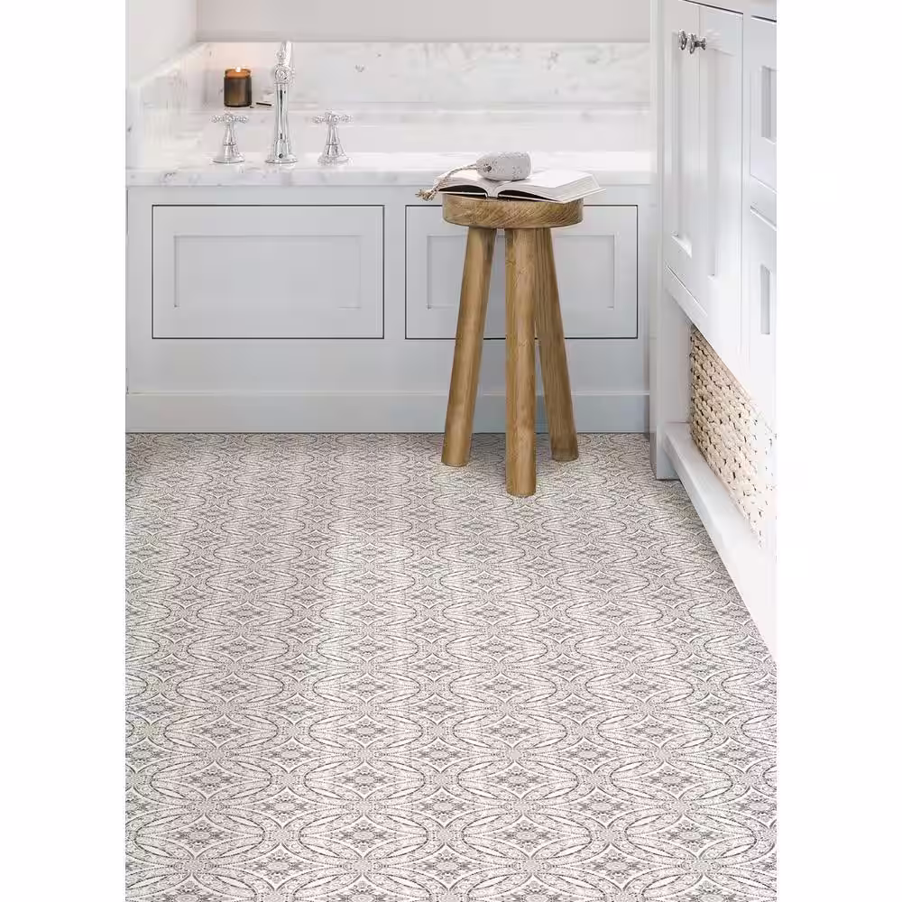 FloorPops Oasis 12 in. W x 12 in. L Grey Peel & Stick Vinyl Tile Flooring (20 sq. ft./case)