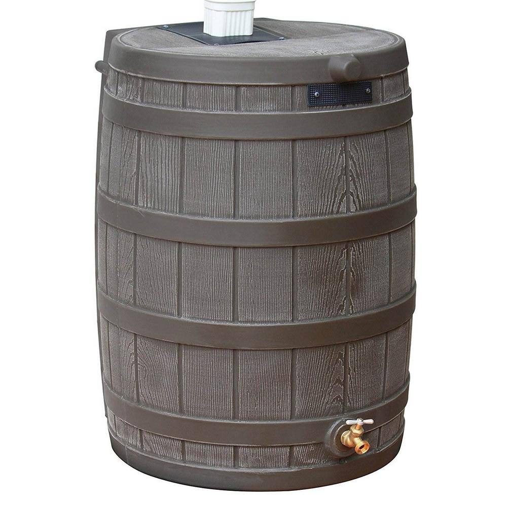 Good Ideas 50 Gal. Rain Wizard Plastic Rain Barrel Water, Oak (20-Pack)