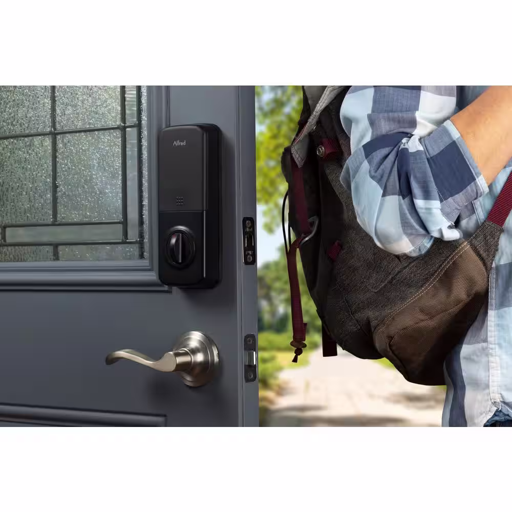 Alfred DB1-A Black Smart Single Cylinder Electronic Deadbolt Lock with Key Override