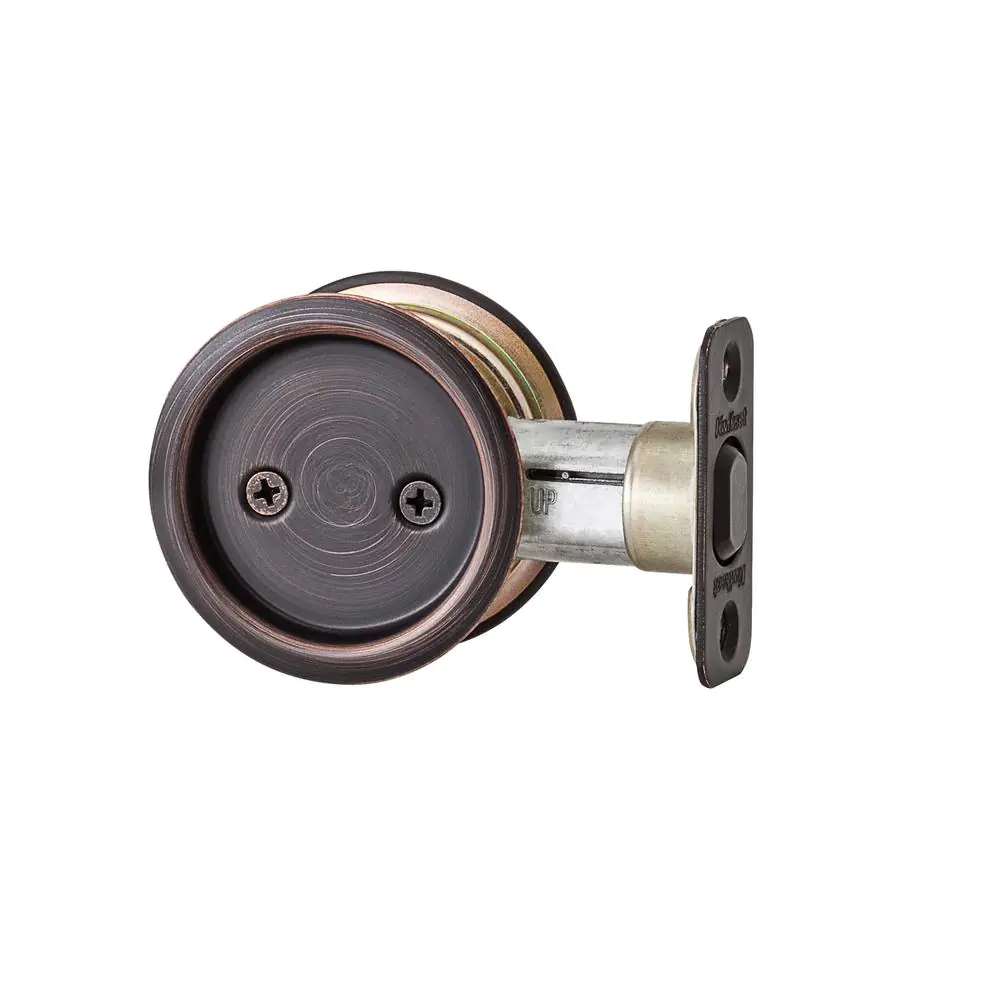 Kwikset 334 Passage Venetian Bronze Round Pocket Door Lock