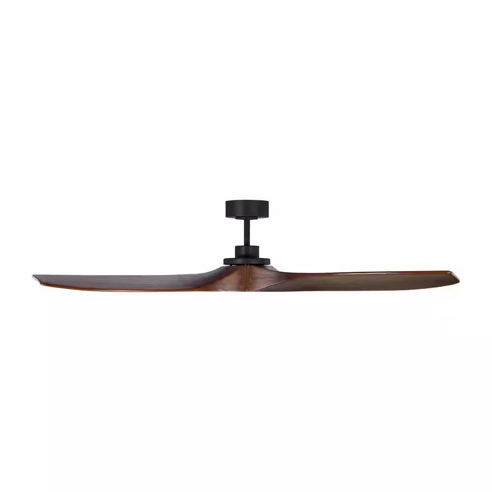 Generation Lighting Collins 60 in. Indoor/Outdoor Midnight Black Smart Ceiling Fan with Remote Control and Reversible Motor