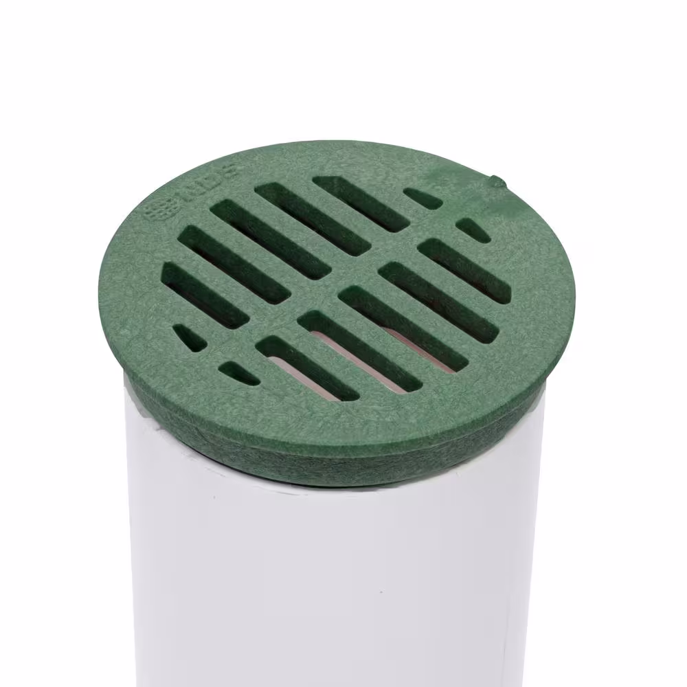 NDS 3 in. Plastic Round Drainage Grate in Green
