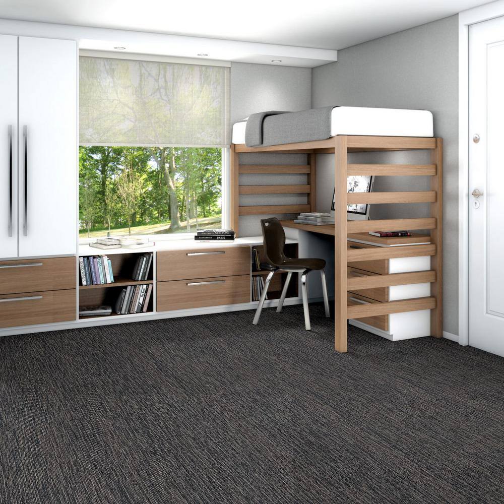 Shaw Castaway Gray Commercial 24 in. x 24 Glue-Down Carpet Tile (20 Tiles/Case) 80 sq. ft.