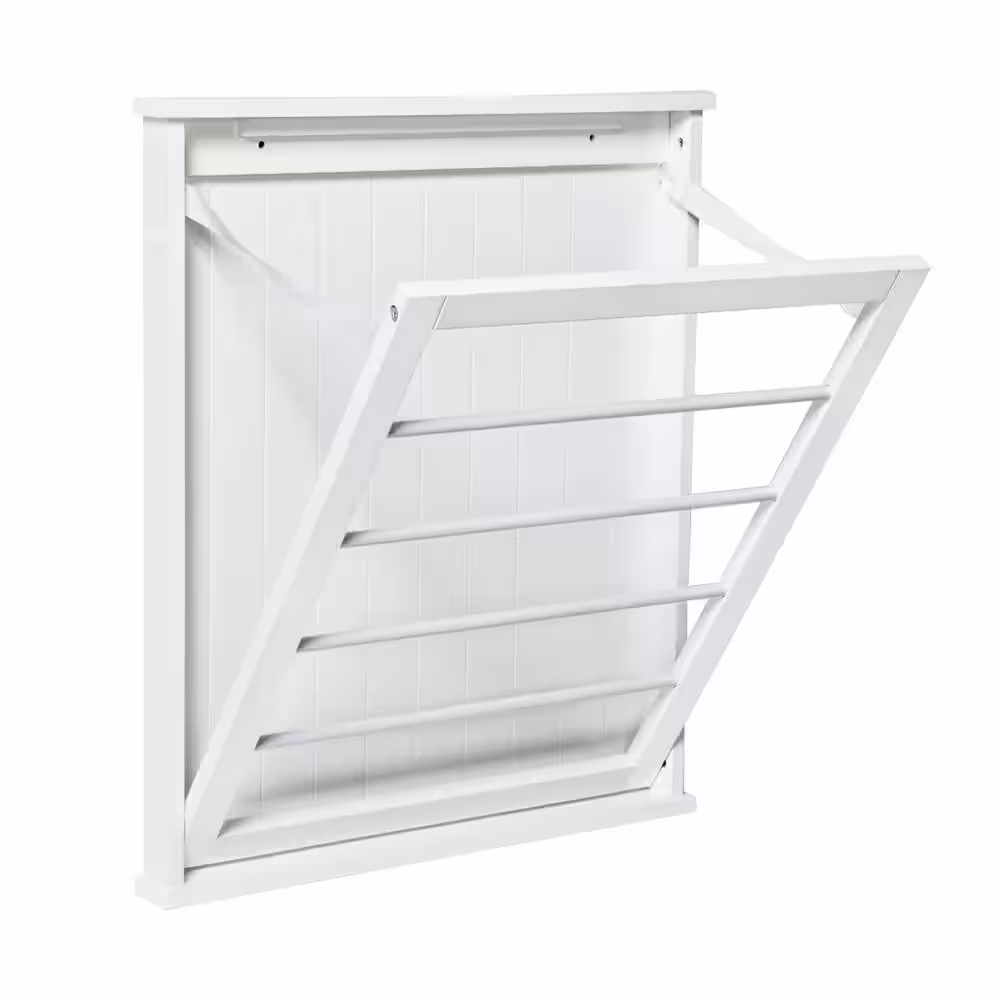 Honey-Can-Do 23 in. x 27.25 in. White Single Wall Mount Dry Rack