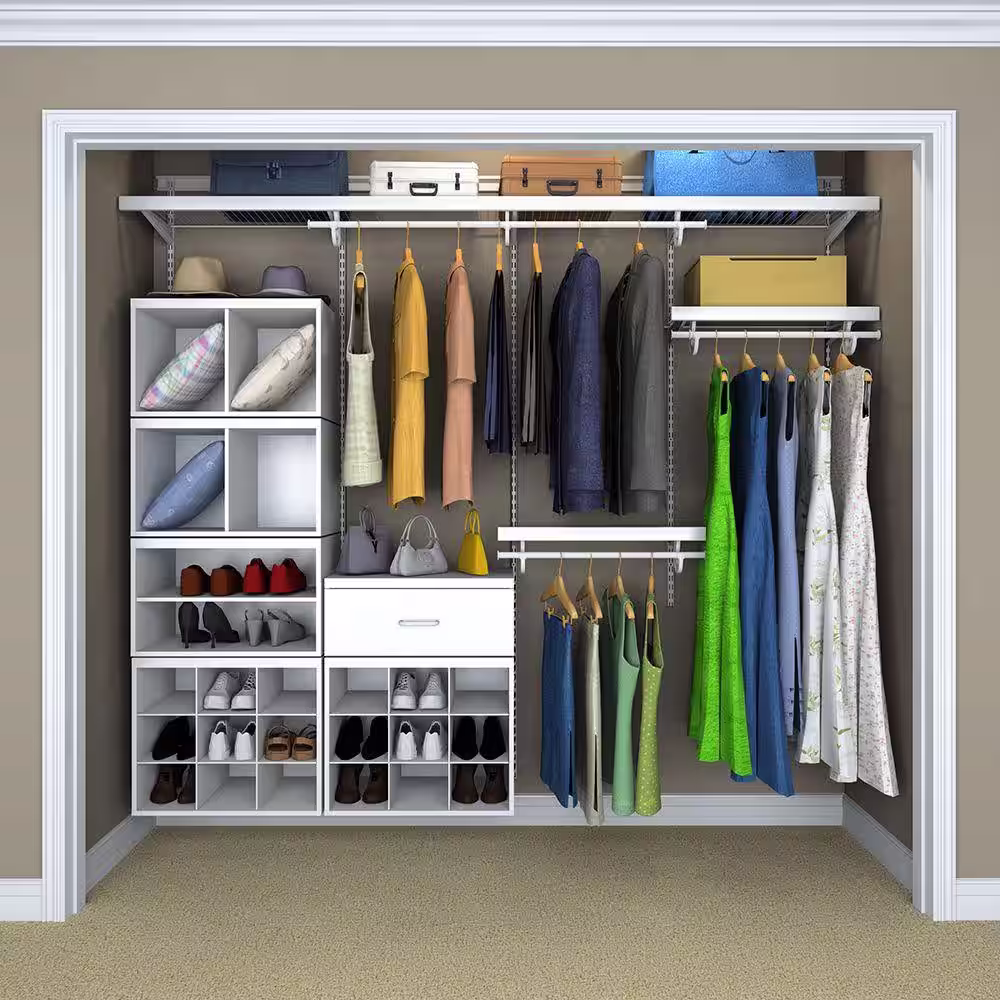 ClosetMaid 14.67 in. H x 23.6 in. W x 14.1 in. D White Wood Look 2-Cube Organizer