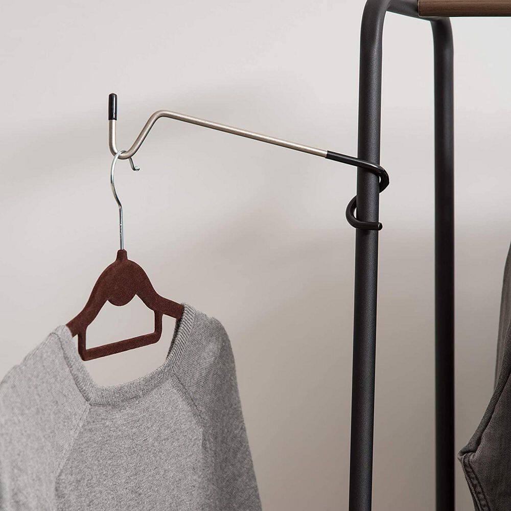 None Black Metal Garment Clothes Rack 34 in. W x 59 in. H