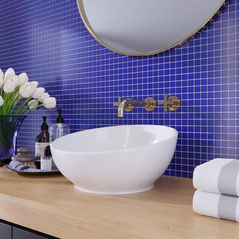 Apollo Tile Cobalt Blue 11.8 in. x 11.8 in. 1x1 Matte Glass Mosaic Tile (9.67 sq. ft./Case)