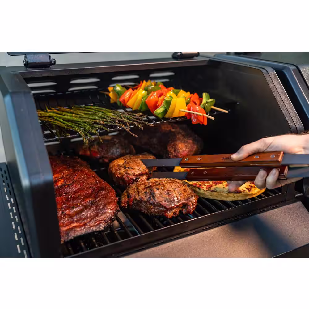 Nexgrill Oakford 1150 3-Burner Plus Offset Smoker Charcoal and Propane Combo Grill in Black