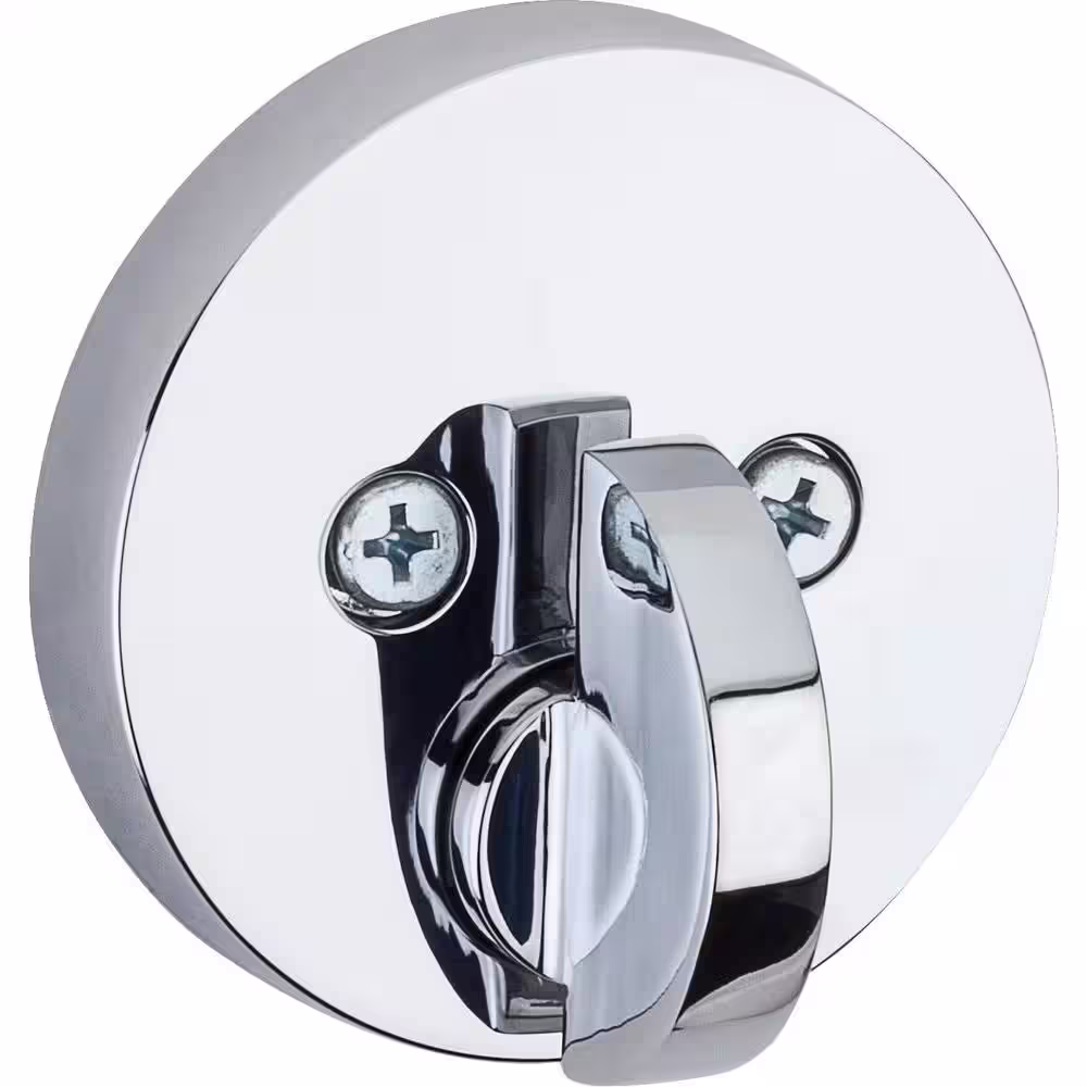 Kwikset Uptown Low Profile Polished Chrome Round Single Cylinder Contemporary Deadbolt featuring SmartKey Security