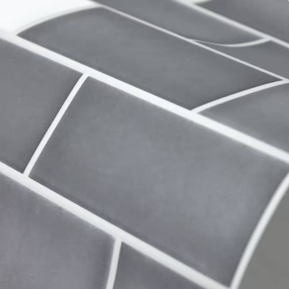 RoomMates Dark Stone Gray Ceramic 10.5 in. x 10.5 in. Vinyl Peel and Stick Tiles (Total sq. ft. covered 2.45 sq. ft./4-Pack)