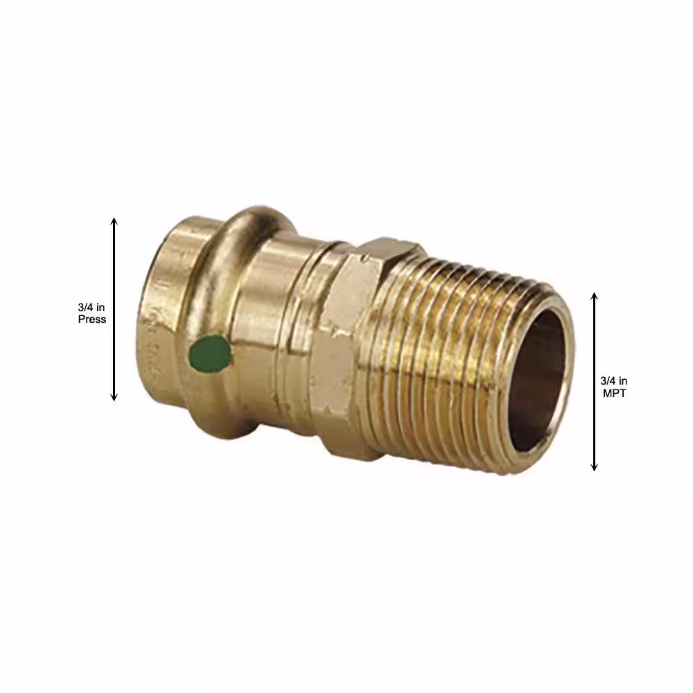 Viega ProPress 3/4 in. Press x 3/4 in. MPT Zero-Lead Bronze Adapter