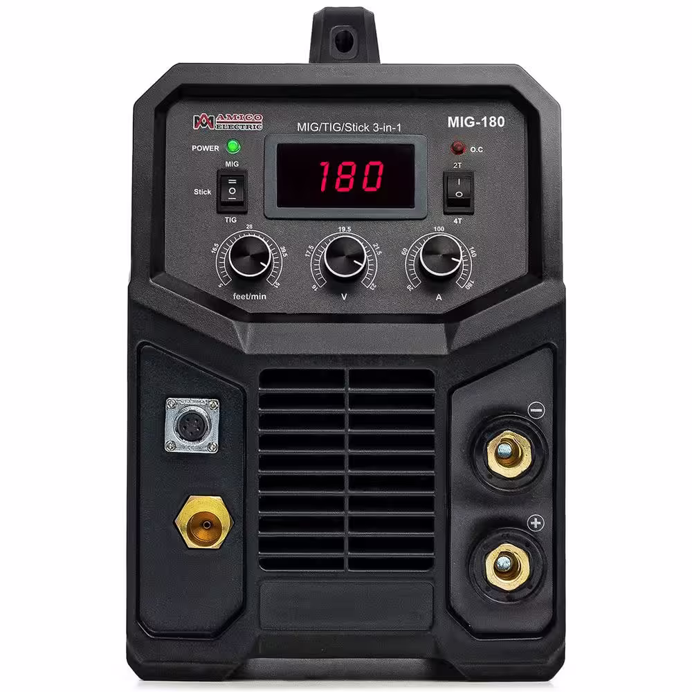 AMICO POWER 200 Amp MIG/Flux-Cored/TIG/Stick Multi-Process Welder, 100-250V Voltage, Compatible Spool Gun SPG15250