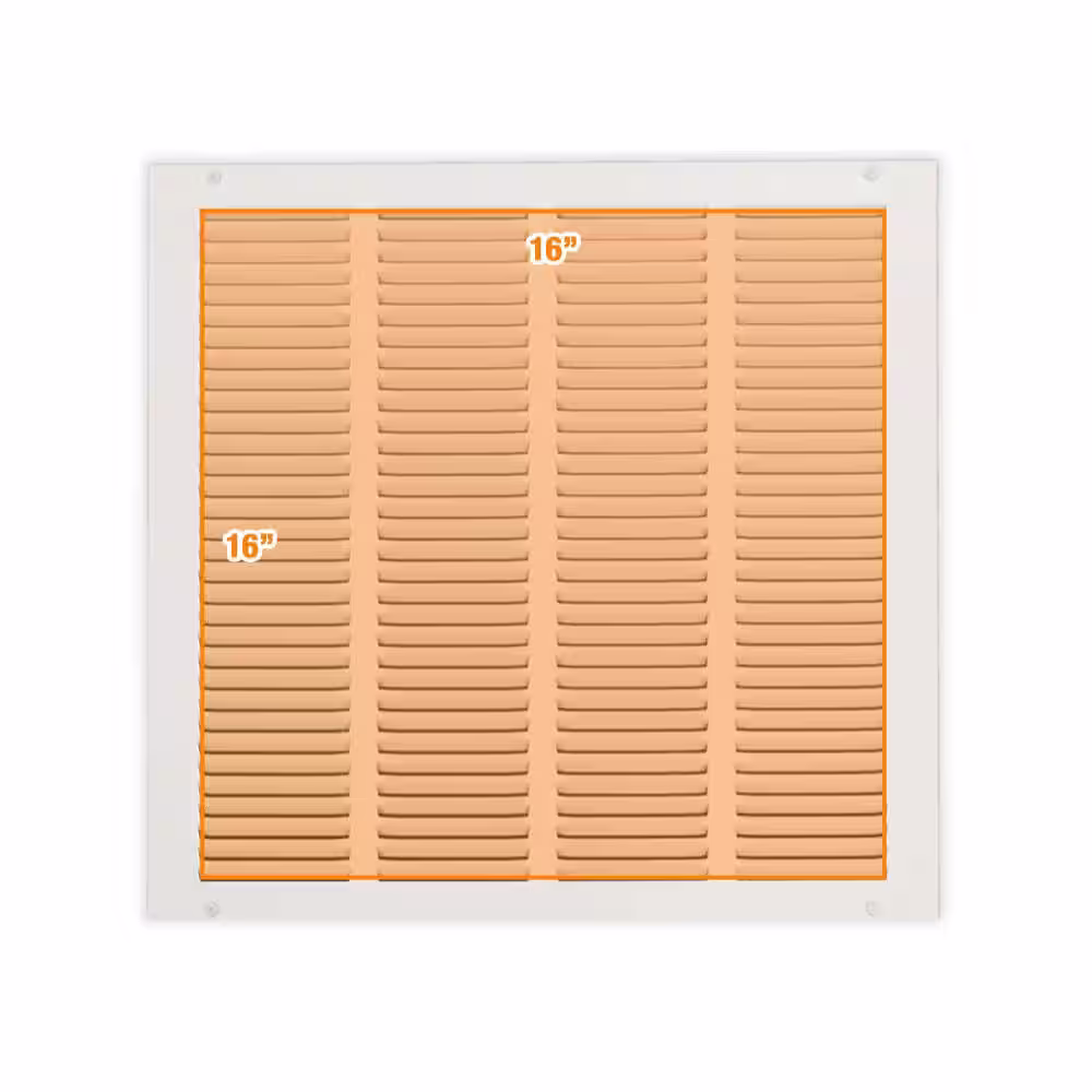 Everbilt 16 in. x 16 in. Steel Return Air Grille in White