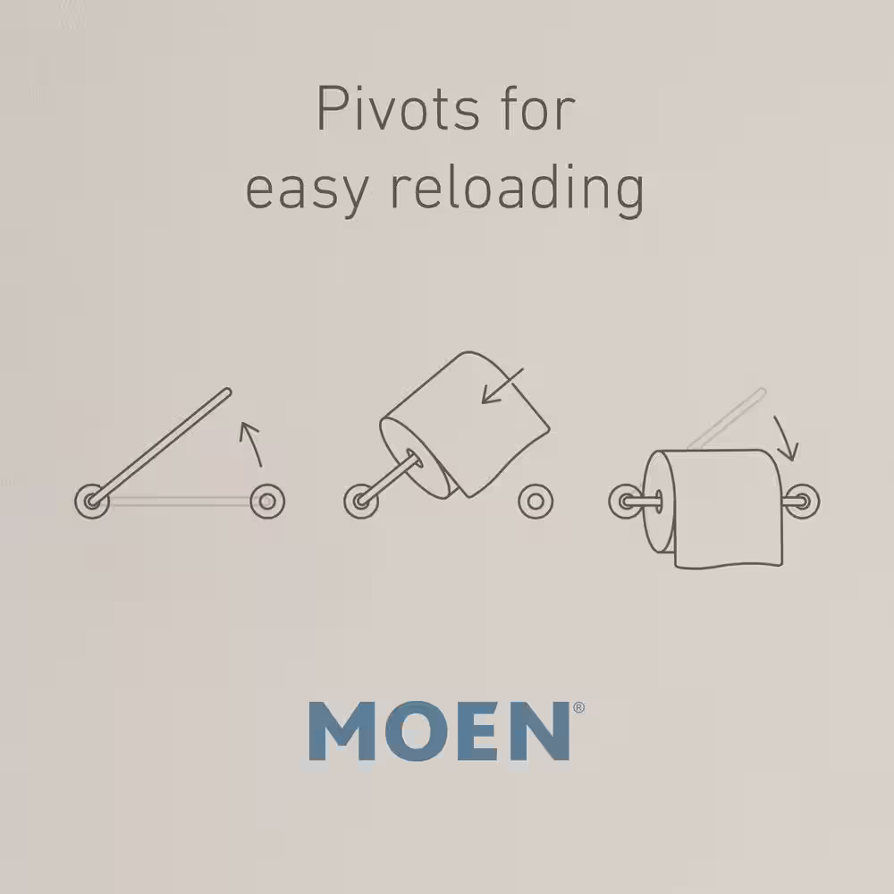 MOEN 90 Degree Pivoting Double Post Toilet Paper Holder in Chrome
