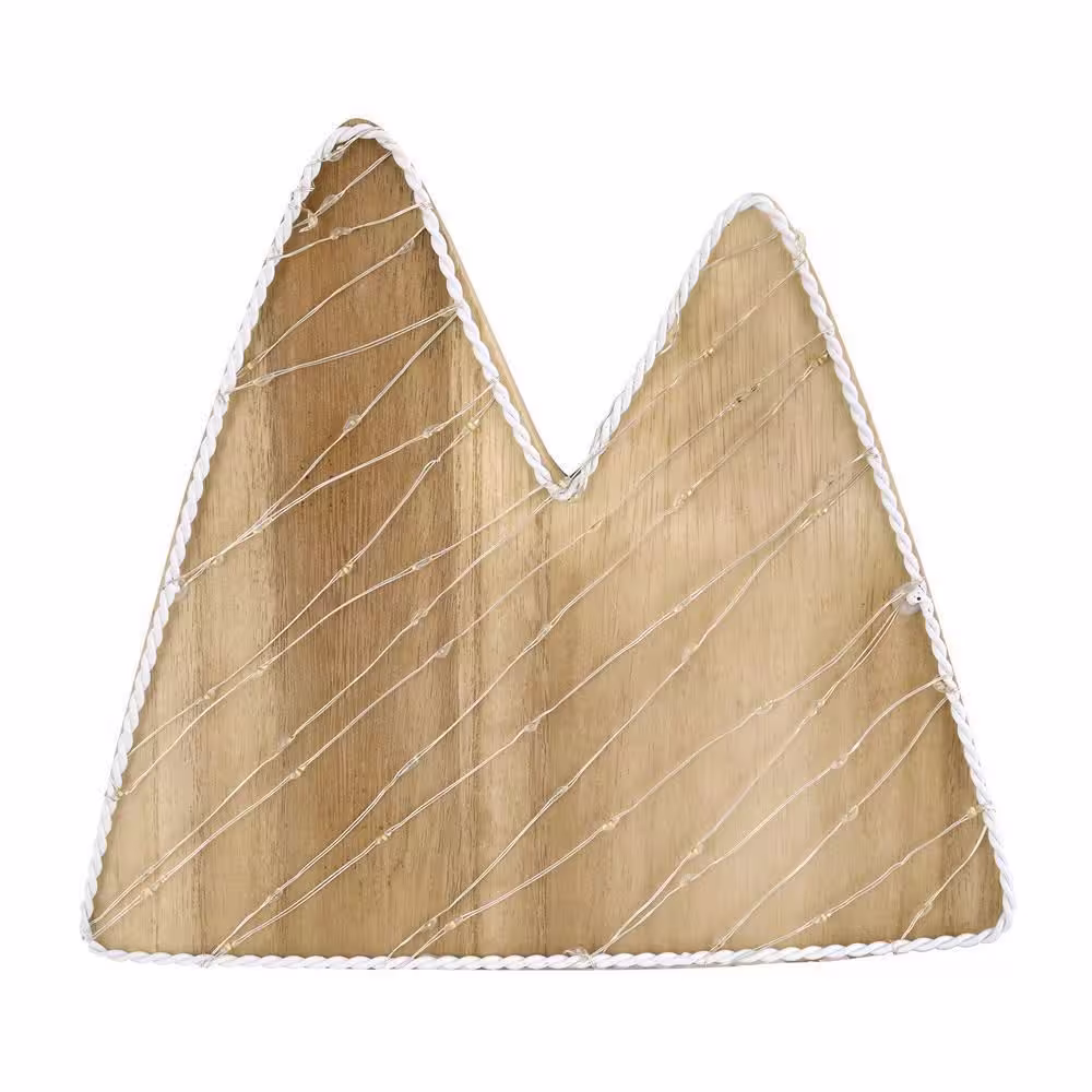 LITTLE LOVE BY NOJO Mountain Shaped Lighted LED Natural Wood Wall Decor