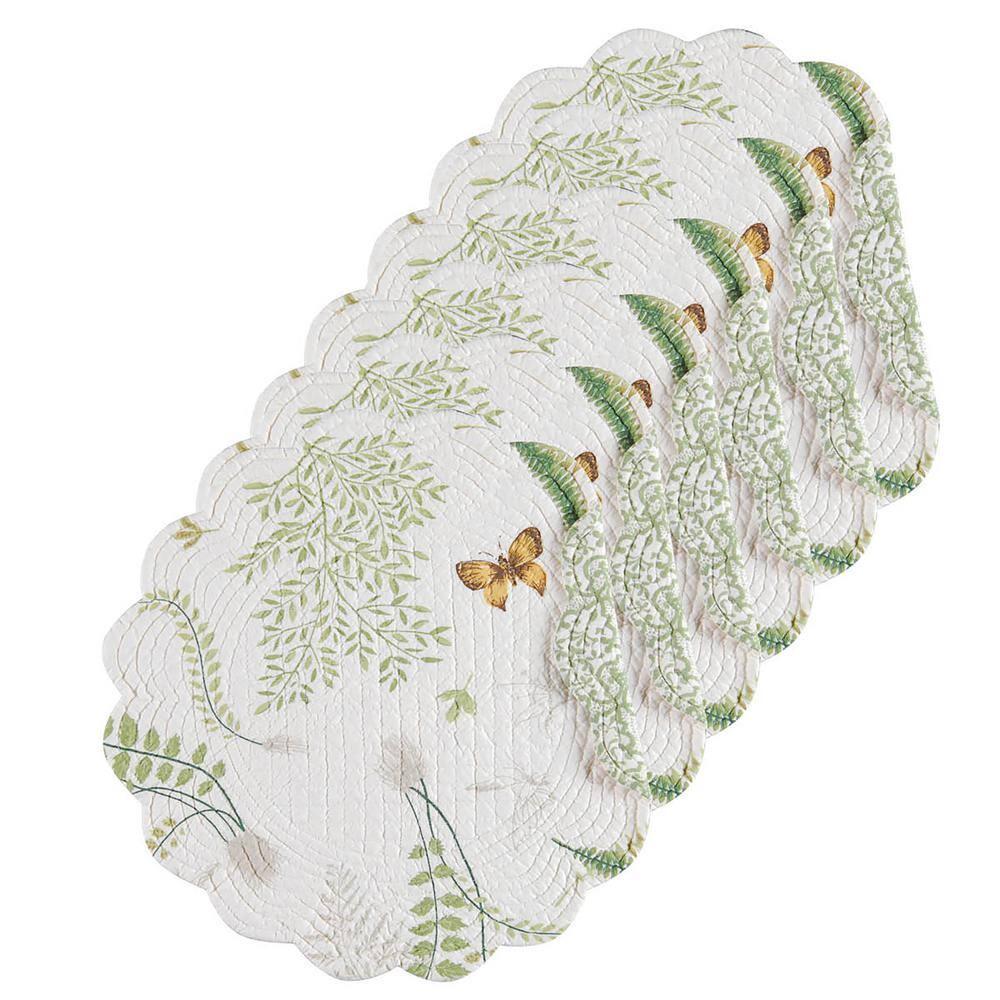 C&F Home Althea Round Green Placemat (Set of 6)
