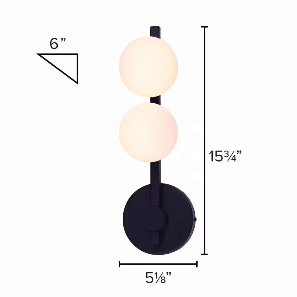 CANARM Nylah 1.3 ft. 2-Light Matte Black Integrated LED Fixed Track Lighting Kit
