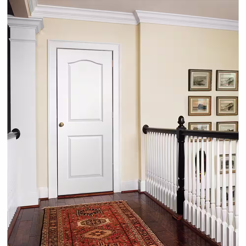 JELD-WEN 30 in. x 80 in. Camden Primed Textured Solid Core Molded Composite MDF Interior Door Slab