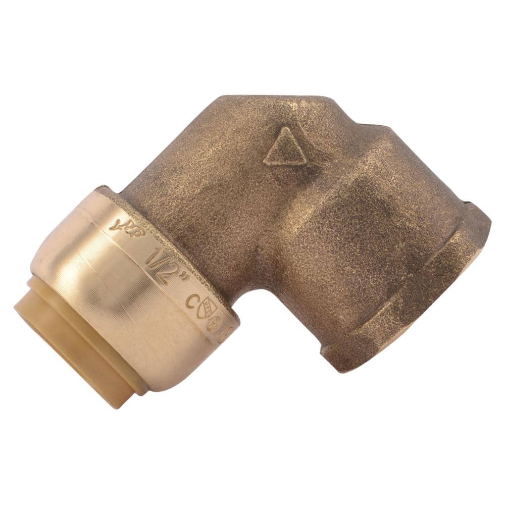 SharkBite 1/2 in. Push-to-Connect x FIP Brass 90-Degree Elbow Fitting