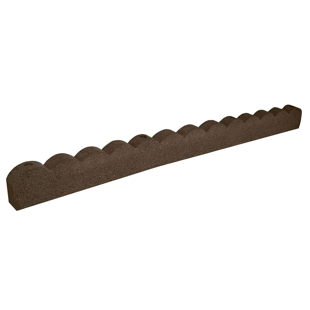 Vigoro 47 in. x 2 in. x 4 in. Brown Scalloped Rubber Garden Edging