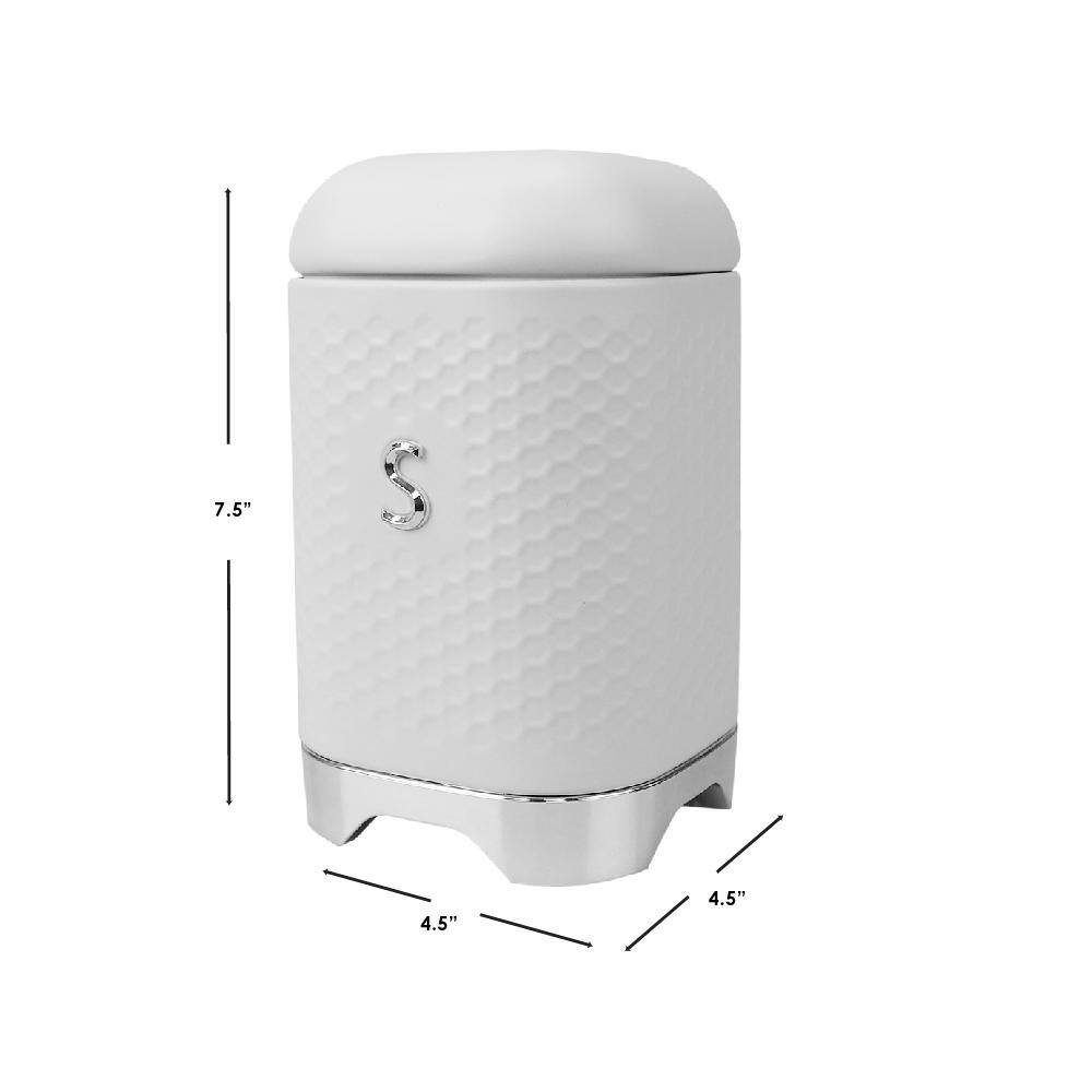 MICHAEL GRAVES DESIGN Soho Metal Sugar Canister With Lid Large, White