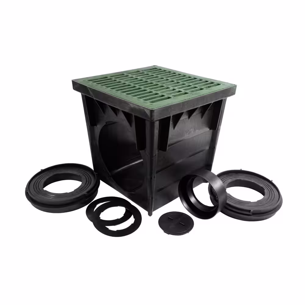 NDS 24 in. Square Catch Basin Kit with Green Grate
