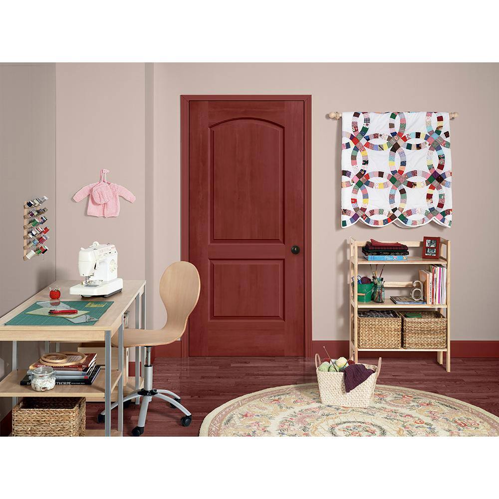 JELD-WEN 32 in. x 80 in. Continental Amaretto Stain Left-Hand Molded Composite Single Prehung Interior Door