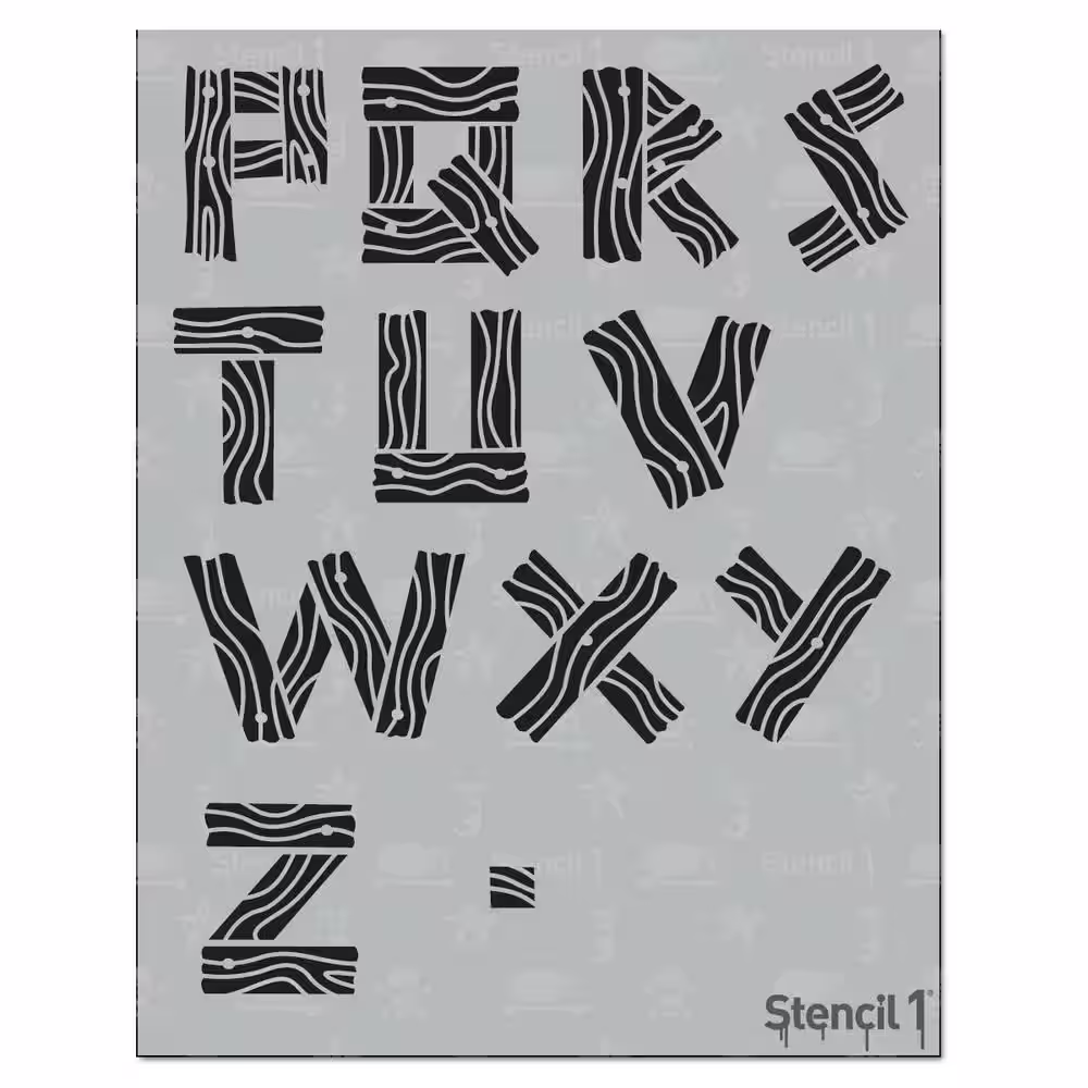 Stencil1 Wood Font Stencil