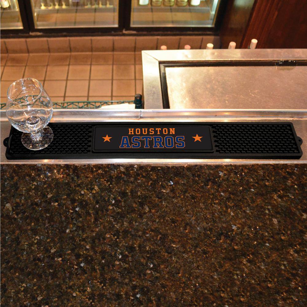 FANMATS MLB- 3.25 in. x 24 in. Black Houston Astros Drink Mat