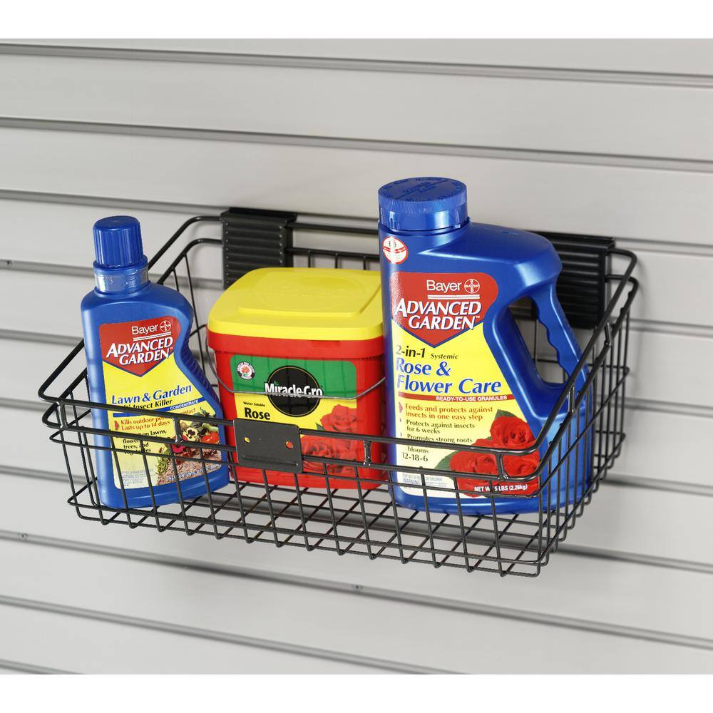 HANDISOLUTIONS 18 in. W Black Slatwall Basket
