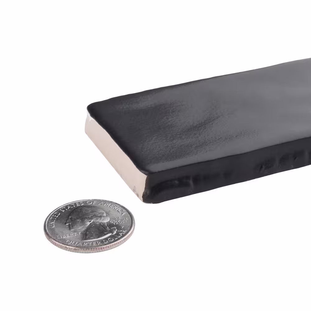 Merola Tile Chester Matte Nero 2 in. x 10 in. Ceramic Wall Tile (13.44 sq. ft./Case)